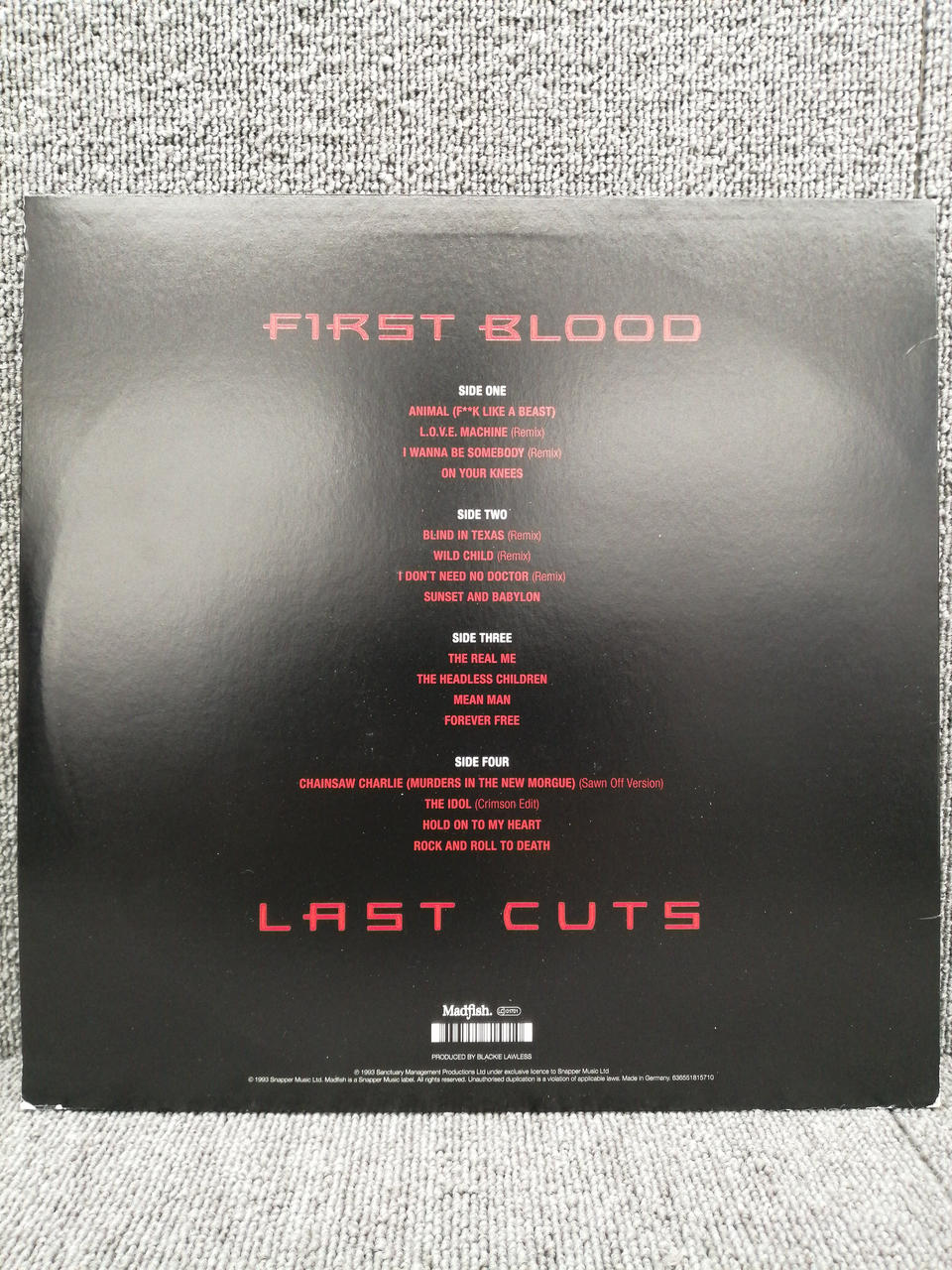 MADFISH Analog record W.A.S.P. / FIRST BLOOD LAST CU