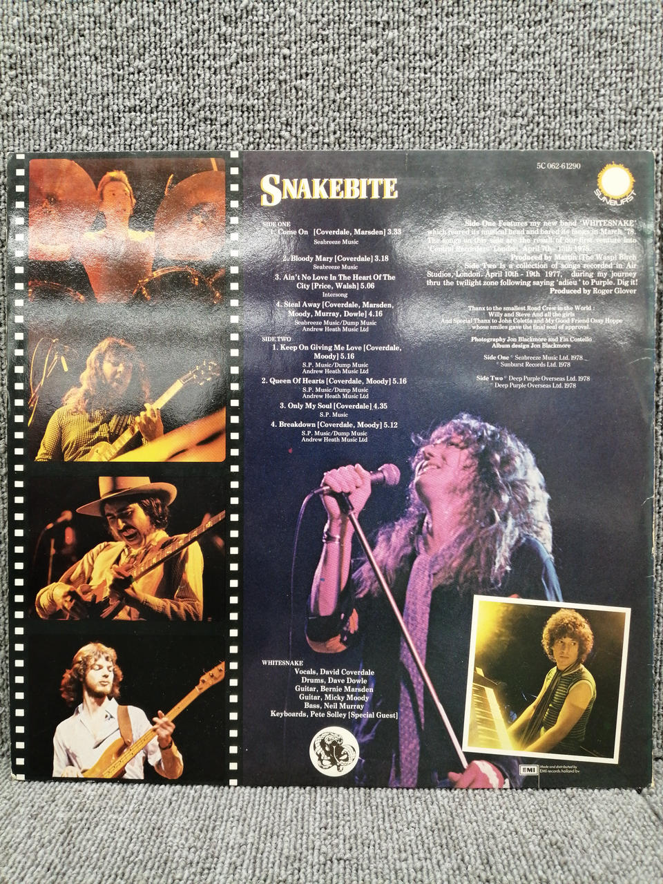 SUNBURST Vinyl record DAVID COVERDALES WHITESNAKE/SN