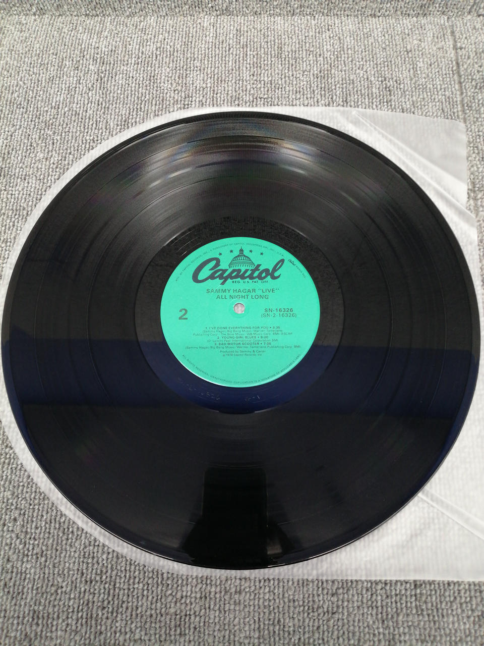 CAPITOL RECORDS Analog Record SAMMY HAGAR/ALL NIGHT LONG