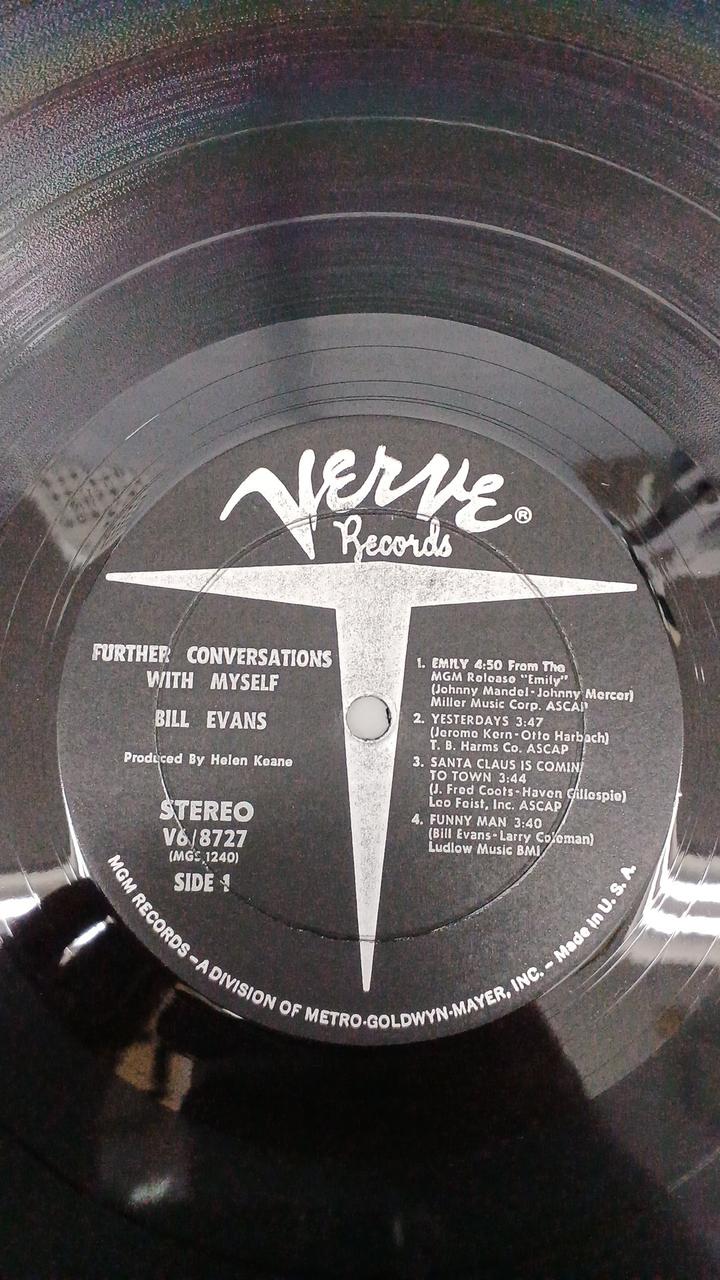 Verve JAZZ Record BILL EVANS/FURTHER CONVERSATIO