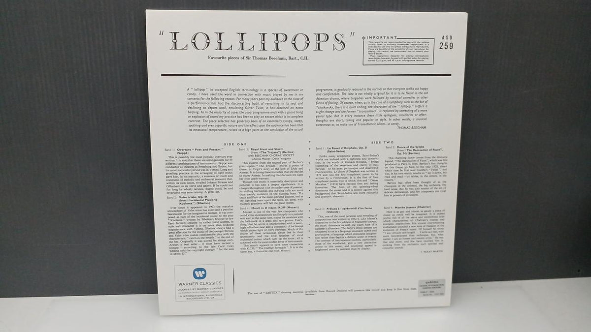 YUKIMU CLASSIC Record Lollipops / Franz von Suppe [The Poet and the Farmer: Overture]