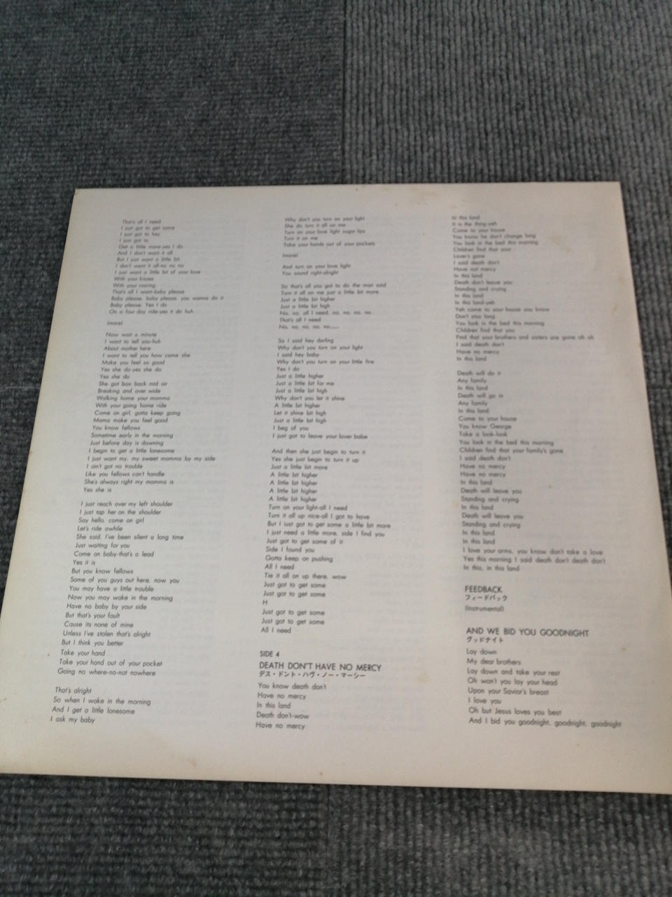 WARNER LP Western Music LIVE DEAD / THE GRATEFUL DEAD