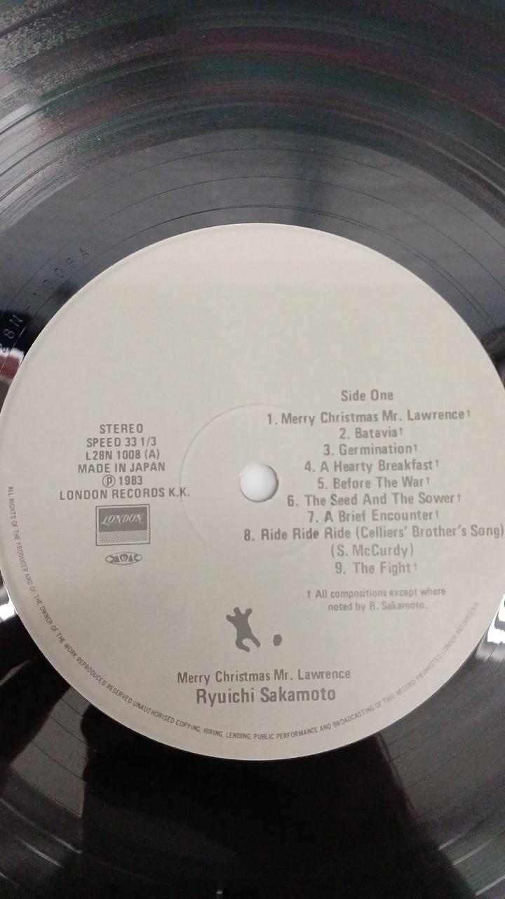 Polydor Records Japanese Music Record Ryuichi Sakamoto / Merry Christmas Melody of the Battlefield OST