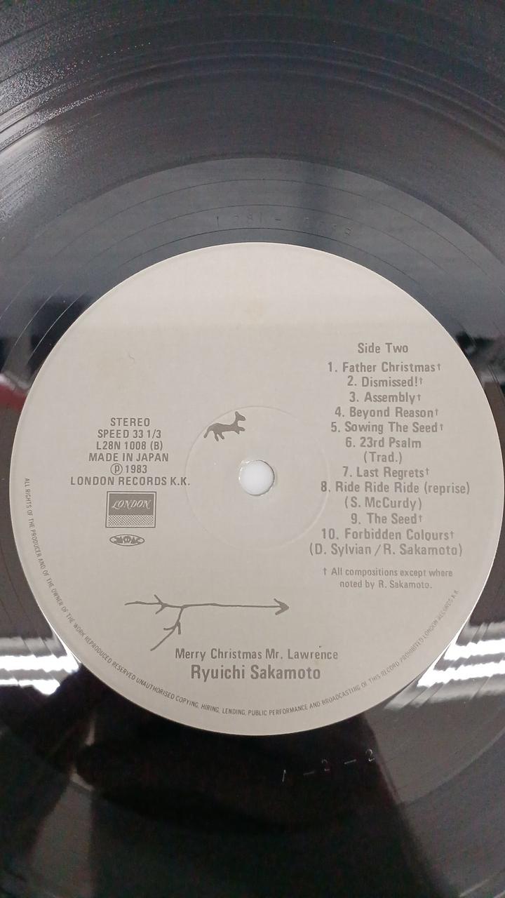 Polydor Records Japanese Music Record Ryuichi Sakamoto / Merry Christmas Melody of the Battlefield OST