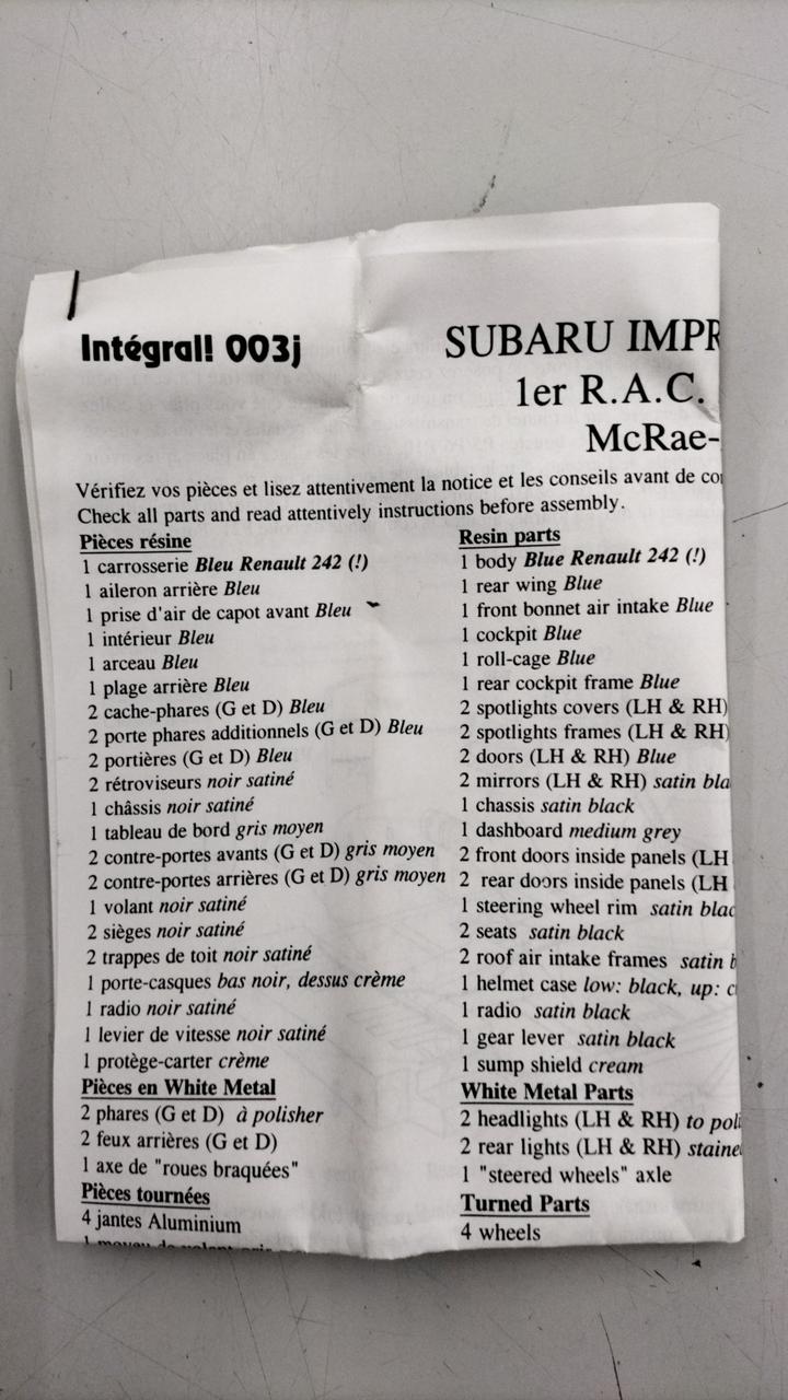 Renaissance Resin Kit Impreza 555 - Banzai Thrifting | BanzaiHobby