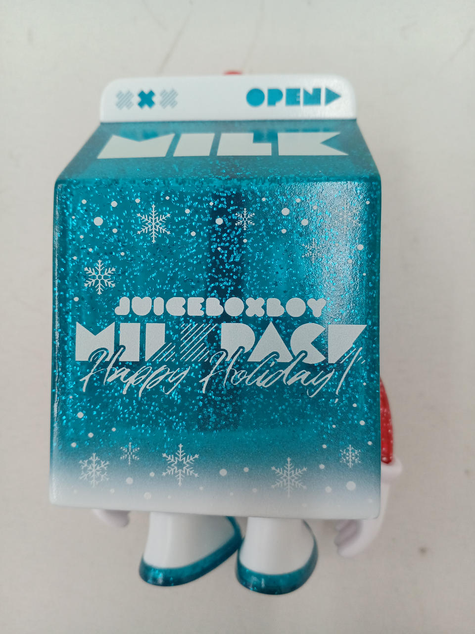 MUUKTOY Soft Vinyl Juice Box Boy Milk Pack Holiday Blue