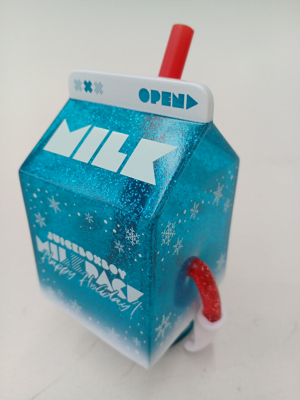 MUUKTOY Soft Vinyl Juice Box Boy Milk Pack Holiday Blue