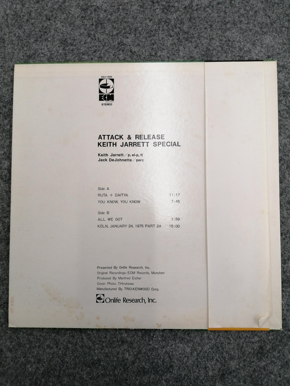 OnLife Research Keith Jarrett Attack & Release