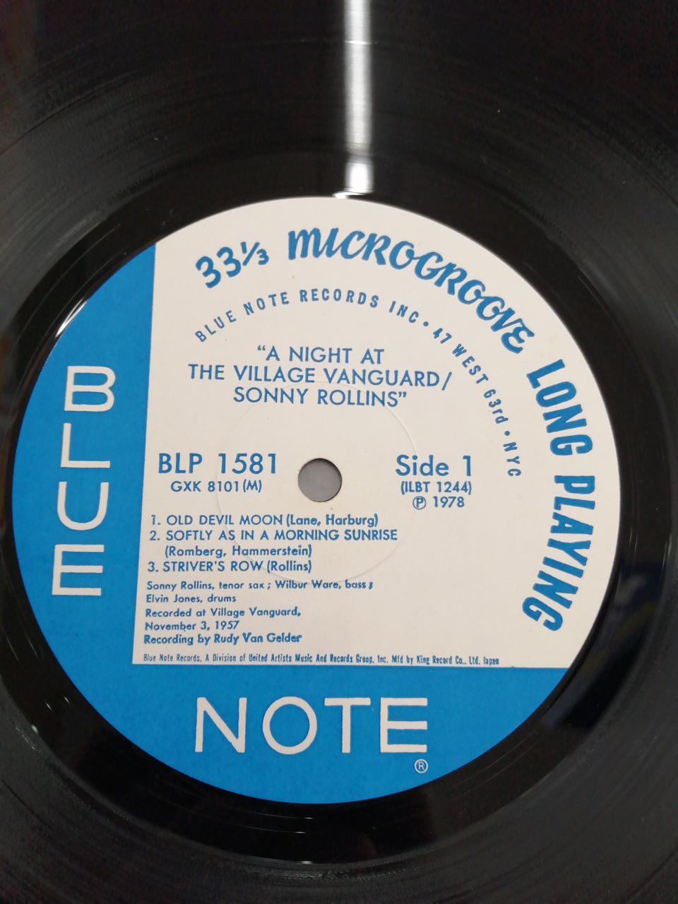 BLUENOTE SONNY ROLLINS Village Vanguard Night