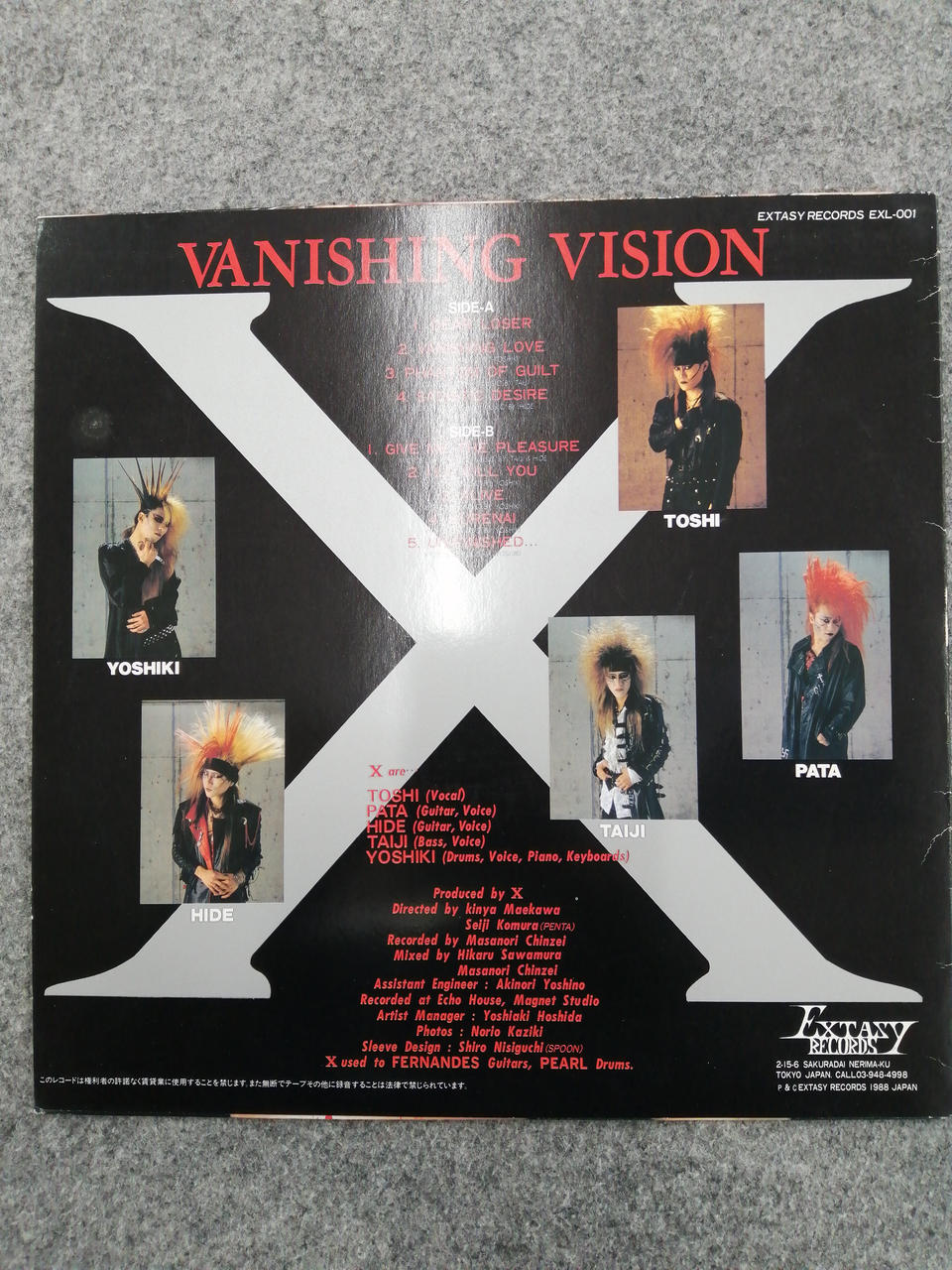 EXTASY RECRDS X JAPAN VANISHING VISION