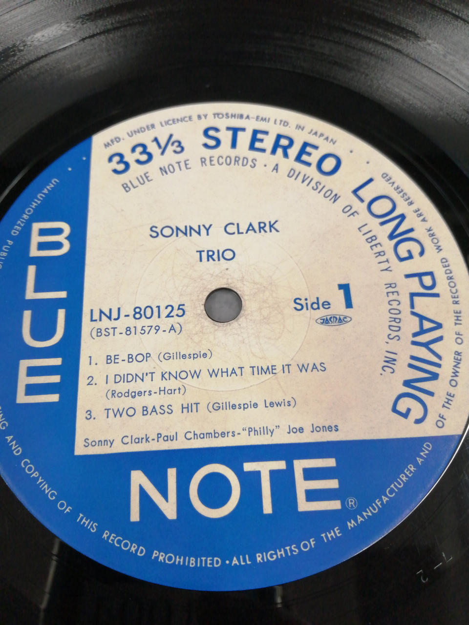 BLUE NOTE SONNY CLARK SONNY CLARK TRIO