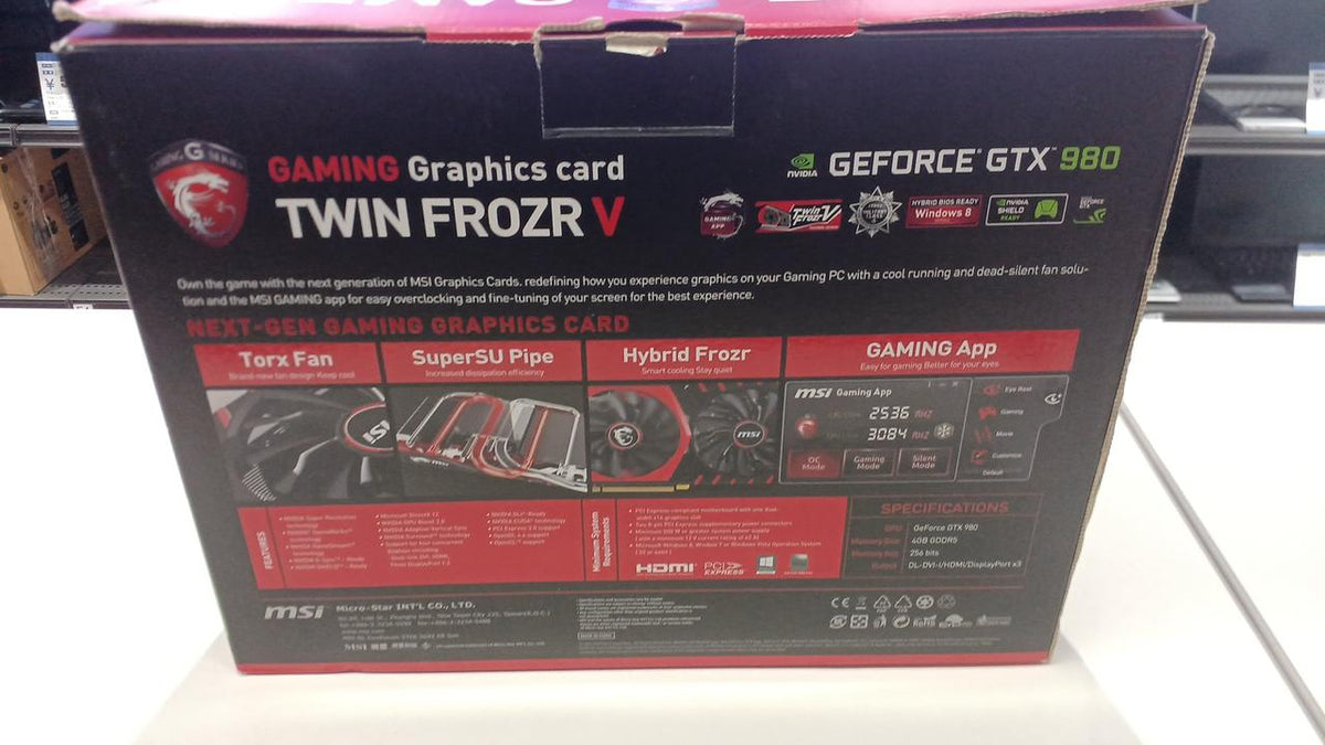 MSI Graphics Card: GTX 980 GAMING 4G