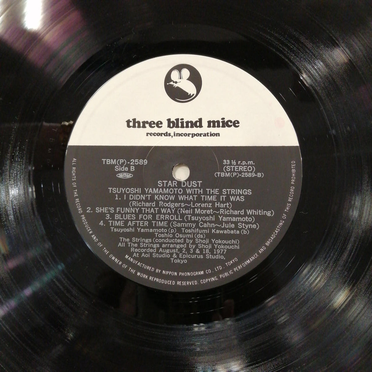 THREE BLIND MICE RECORDS STAR DUST/TSUYOSHI YAMAMOTO TBM(P)-2589