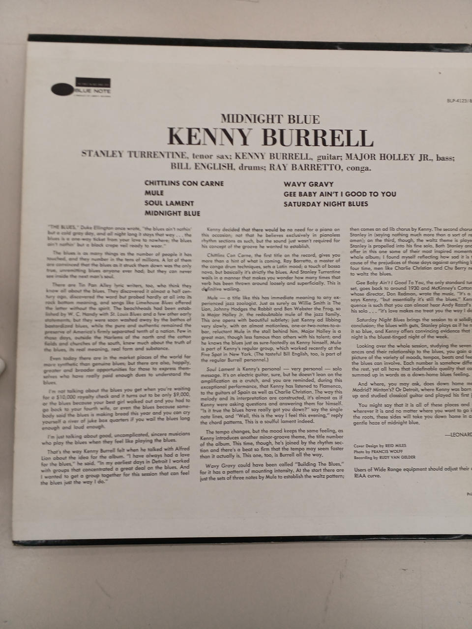 BLUENOTE JAZZ Record 'Kenny Barrel Midnight Blue' Kenny Barrel Midnight Blue