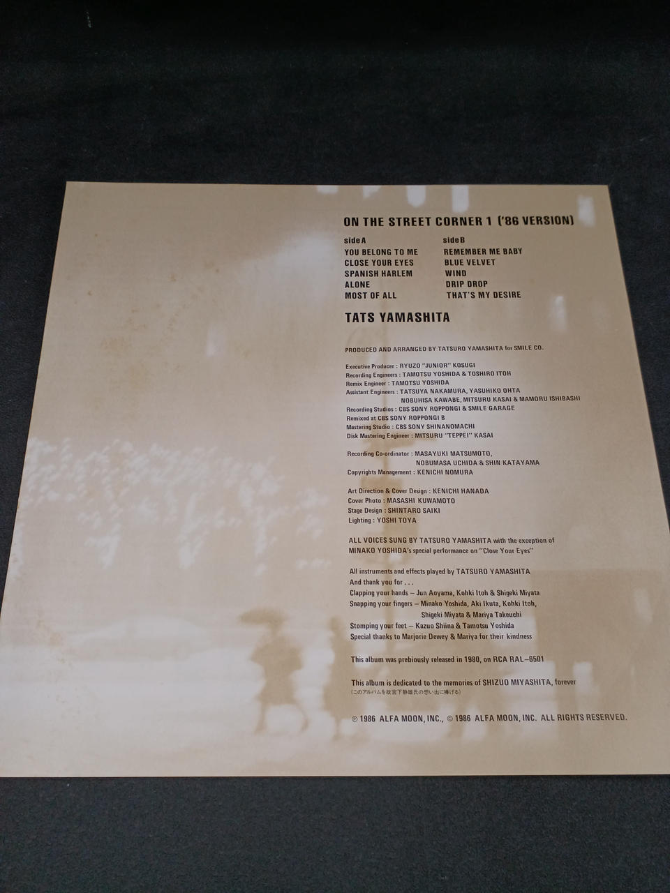 MOON RECORDS Tatsuro Yamashita / ON THE STREET CORNER 1 (' MOON-25003)