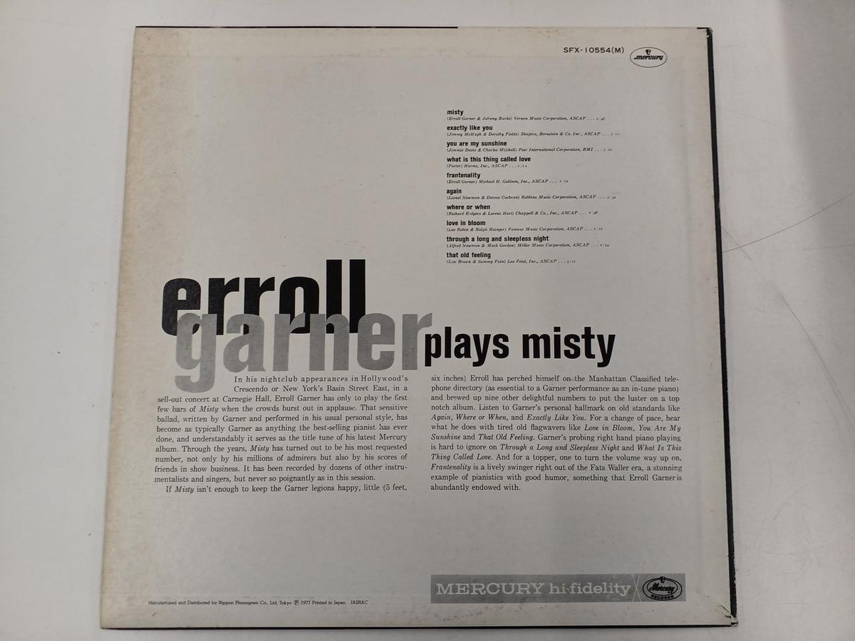 MERCURY LP ERROLL GARNER PLAYS MISTY
