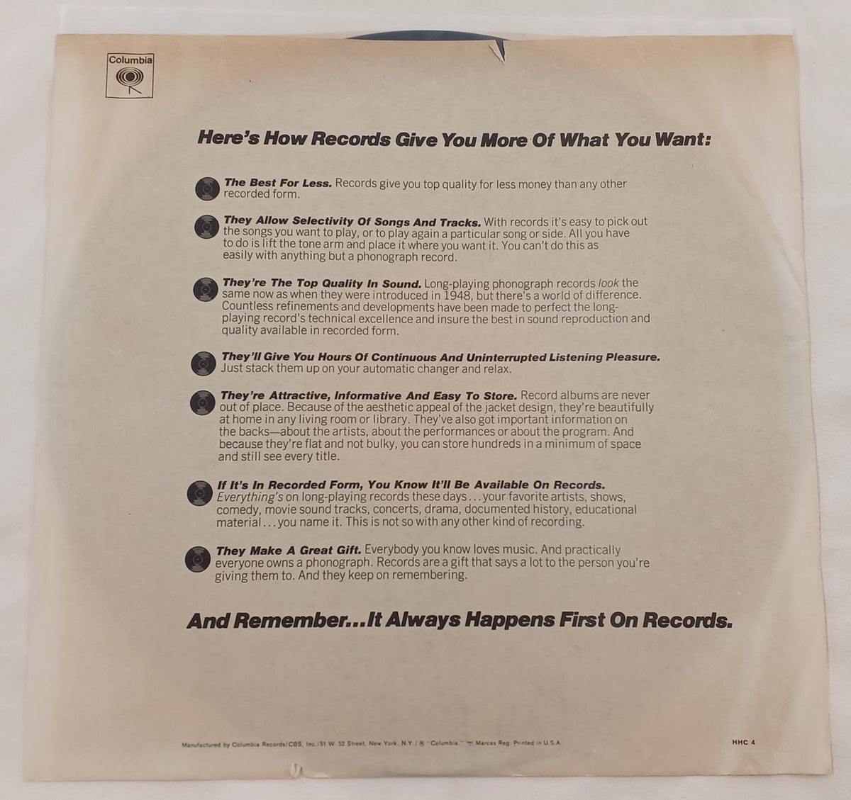 COLUMBIA Record: MILES IN THE SKY