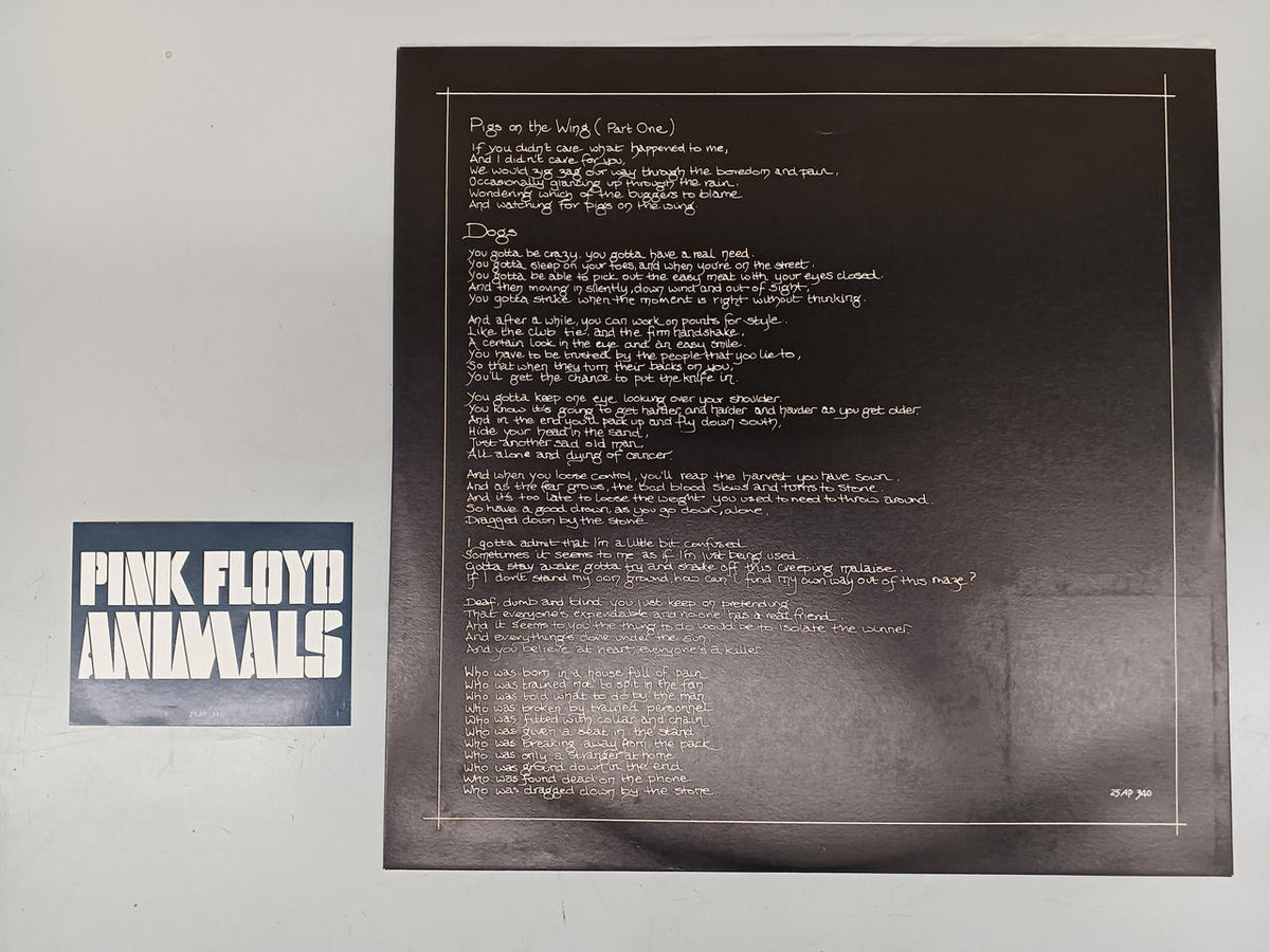 CBS SONY Western Music Record PINK FLOYD/ANIMALS