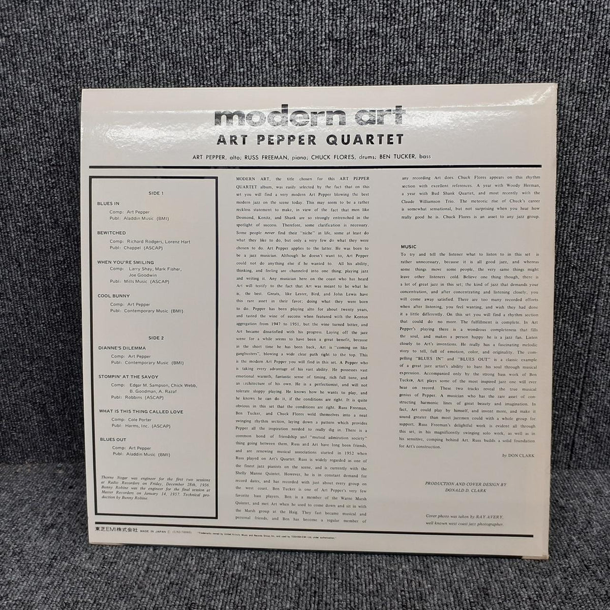Toshiba EMI Art Pepper LNJ-70080