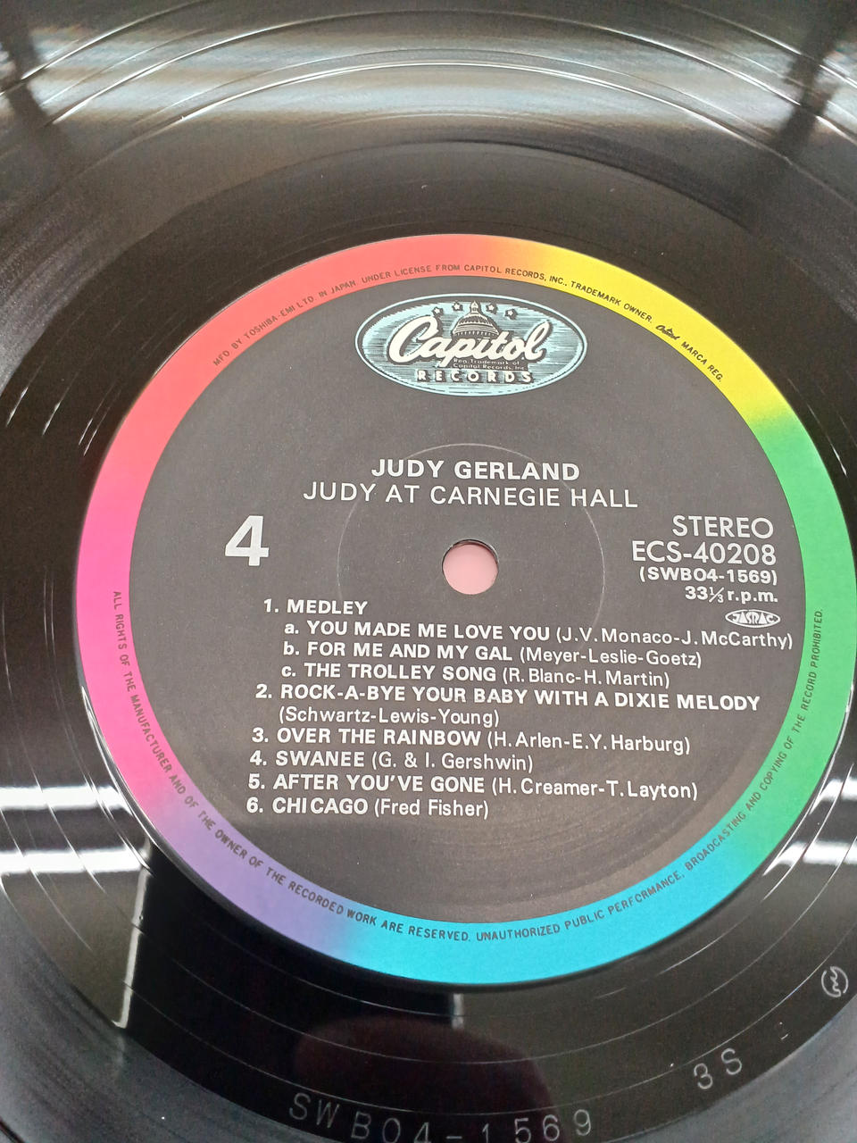 Toshiba EMI JAZZ/fusion Judy Garland / Judy at Carnegie Hall