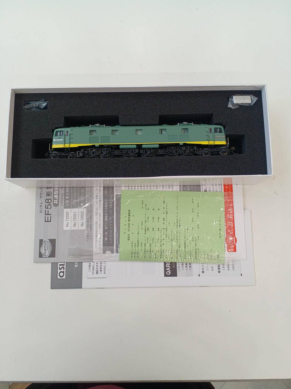 Tenshodo HO Gauge 72020 EF58 Electric Locomotive Small Window Blue Taisho Color