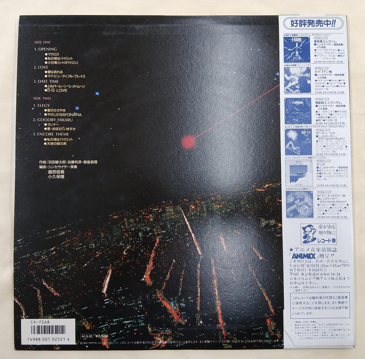 COLUMBIA RECORDS Record Synthesizer Fantasy Macross II Minmaze Song