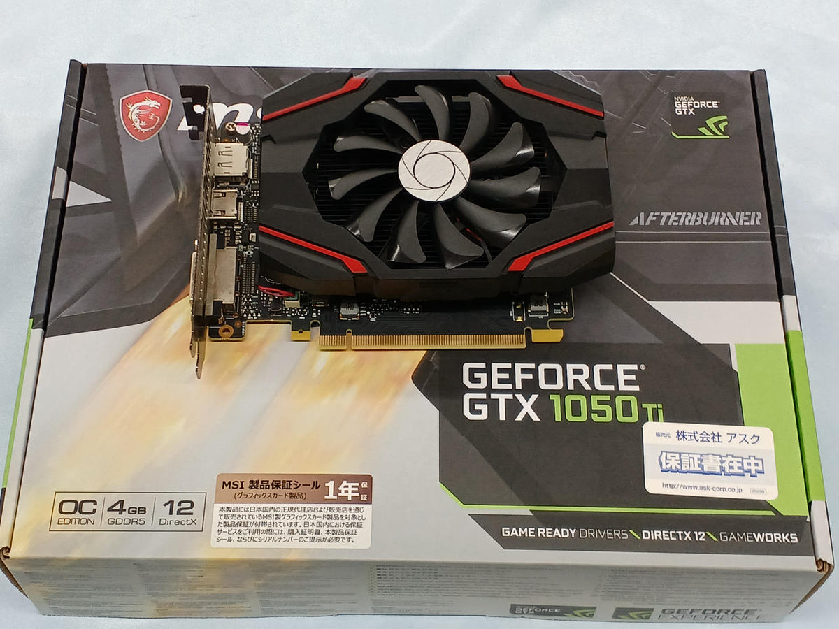MSI GeForce GTX 1050 Ti 4G OCV2 GeForce GTX 1050 Ti 4G OCV2