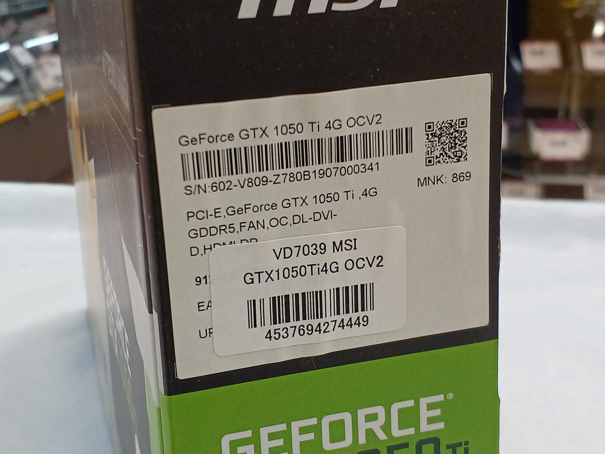 MSI GeForce GTX 1050 Ti 4G OCV2 GeForce GTX 1050 Ti 4G OCV2