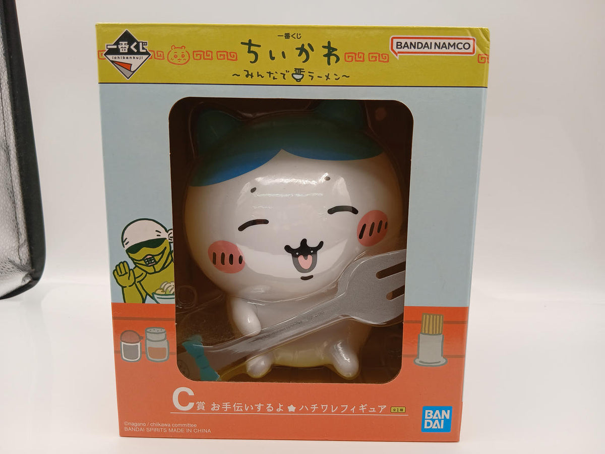 BANDAI Ichiban Kuji Chiikawa ~Let's All Ramen Together~ Prize C We'll Help ★ You Hachiware Figure