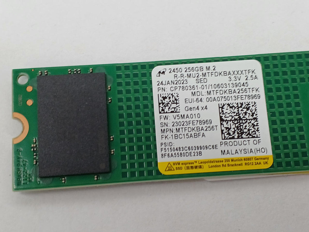 MICRON M.2 NVME SSD 256GB MTFDKBA256TFK