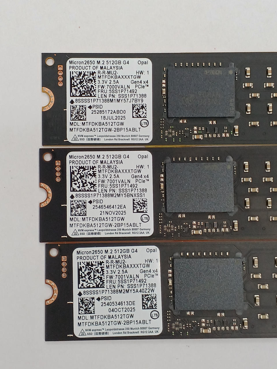 MICRON M.2 NVME 2280 512GB 3-Disc Set M.2 SSD 512GB (PCIE GEN4)