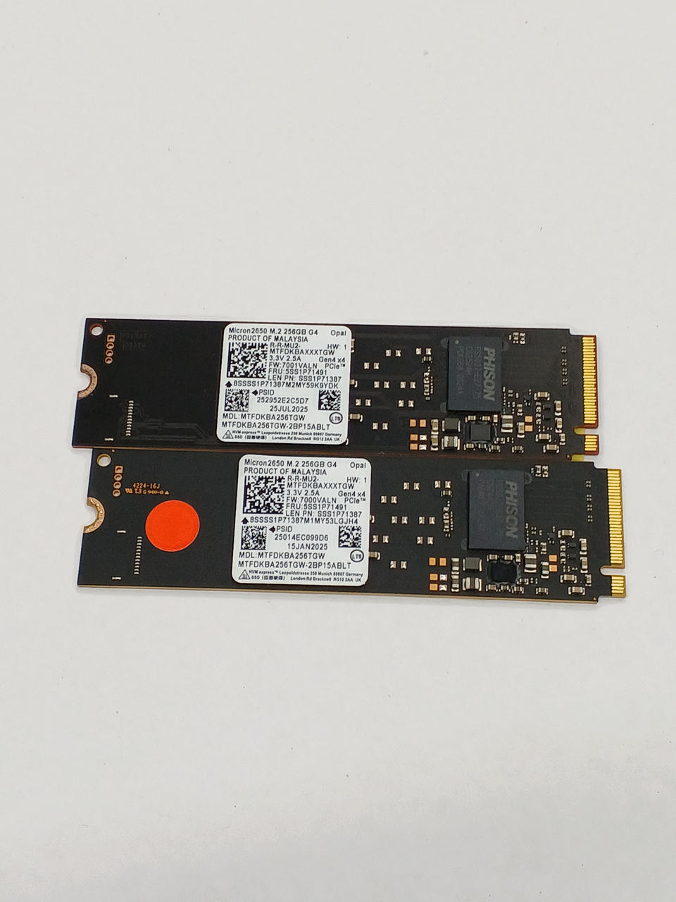 MICRON M.2 SSD NVME 256GB 2-piece set MTFDKBA256TGW