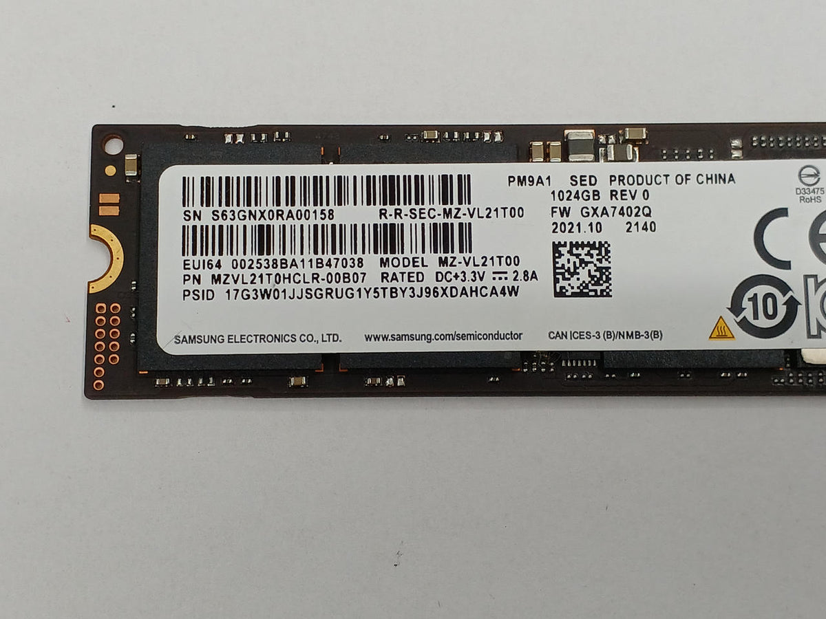 SAMSUNG M.2 NVME 2280 1TB MZ-VL21T00
