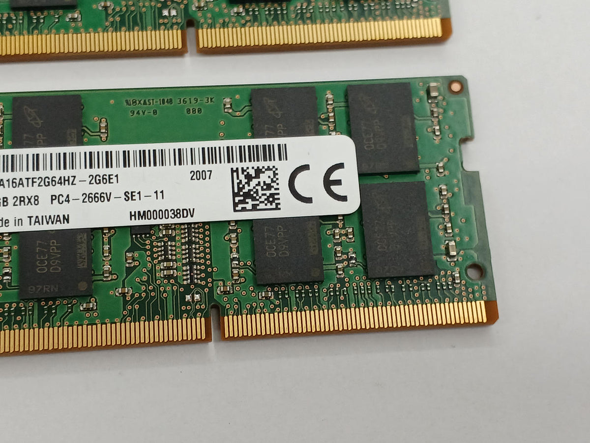 MICRON 2 16GB sticks (PC4-21300/DDR4-2666V) MTA16ATF2G64HZ-2G6E1