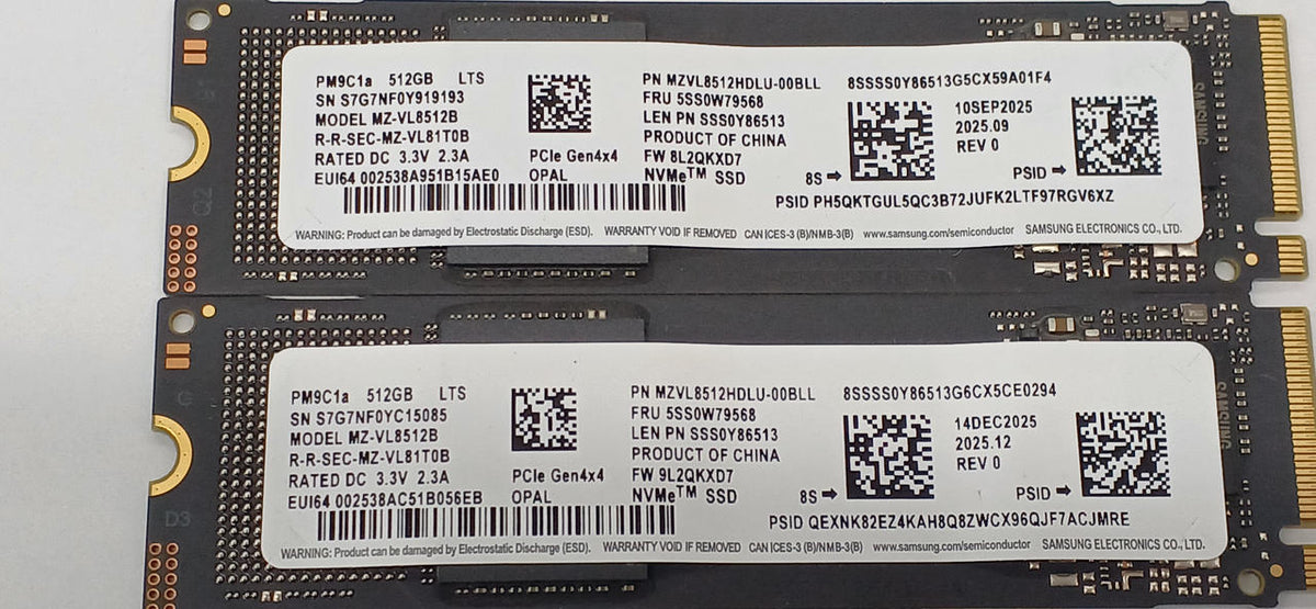 SAMSUNG M.2 NVME 512GB 2-Piece Set MZ-VL8512B (PM9C1A 512GB) - Banzai Thrifting | BanzaiHobby