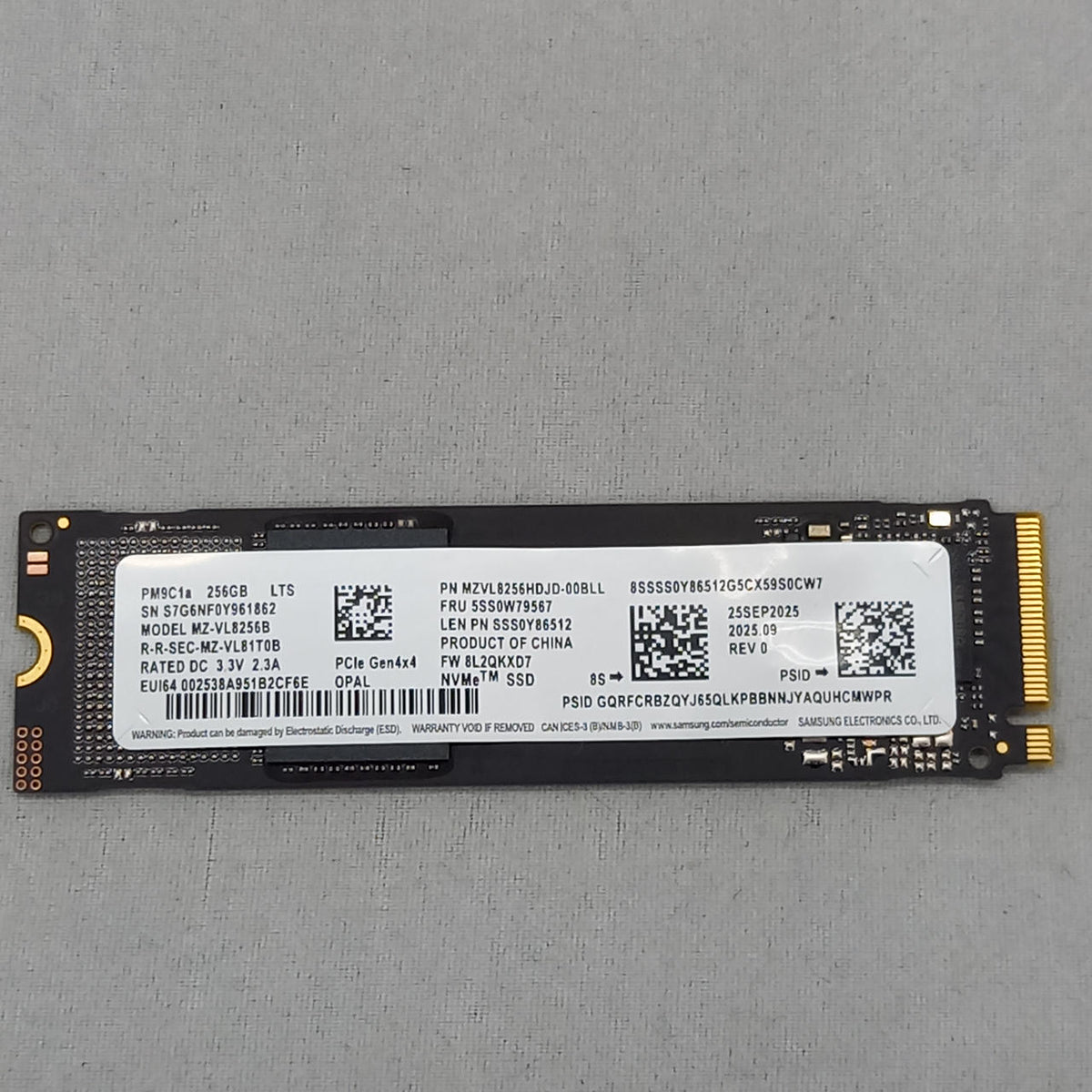SAMSUNG M.2 NVME SSD 256GB MZ-VL8256B - Banzai Thrifting | BanzaiHobby