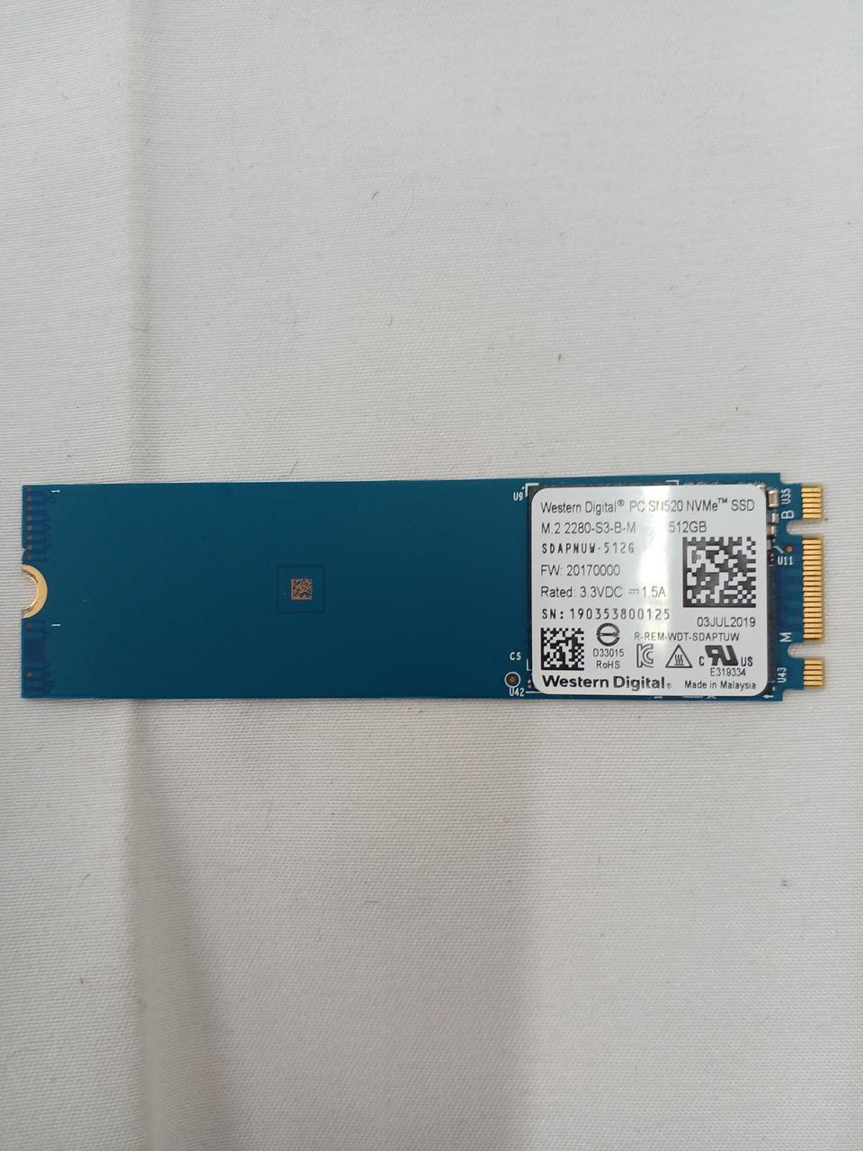 WESTERN DIGITAL NVME M.2 SSD SDAPNUW-512GB - Banzai Thrifting | BanzaiHobby