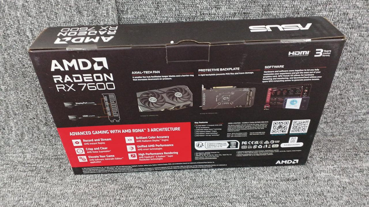 ASUS Unopened Graphics Card DUAL-RX7600-O8G-EVO