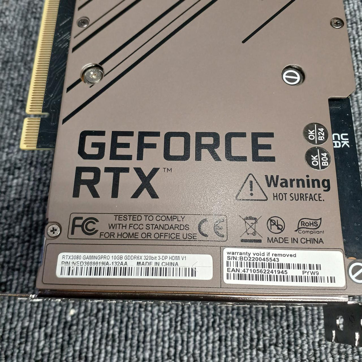 PALIT Graphics Card RTX3080 GAMING 10GB