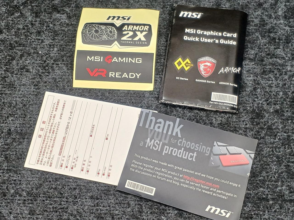 MSI Graphics Card: GTX 1060 ARMOR 6G OC