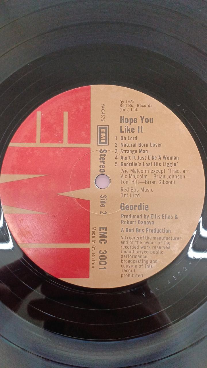 Toshiba EMI Western Music GEORDIE / HOPE YOU LIKE IT
