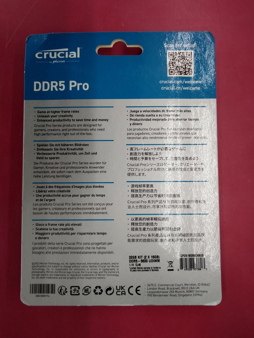 CRUCIAL DDR5 Memory CP2K16GB55C48UB