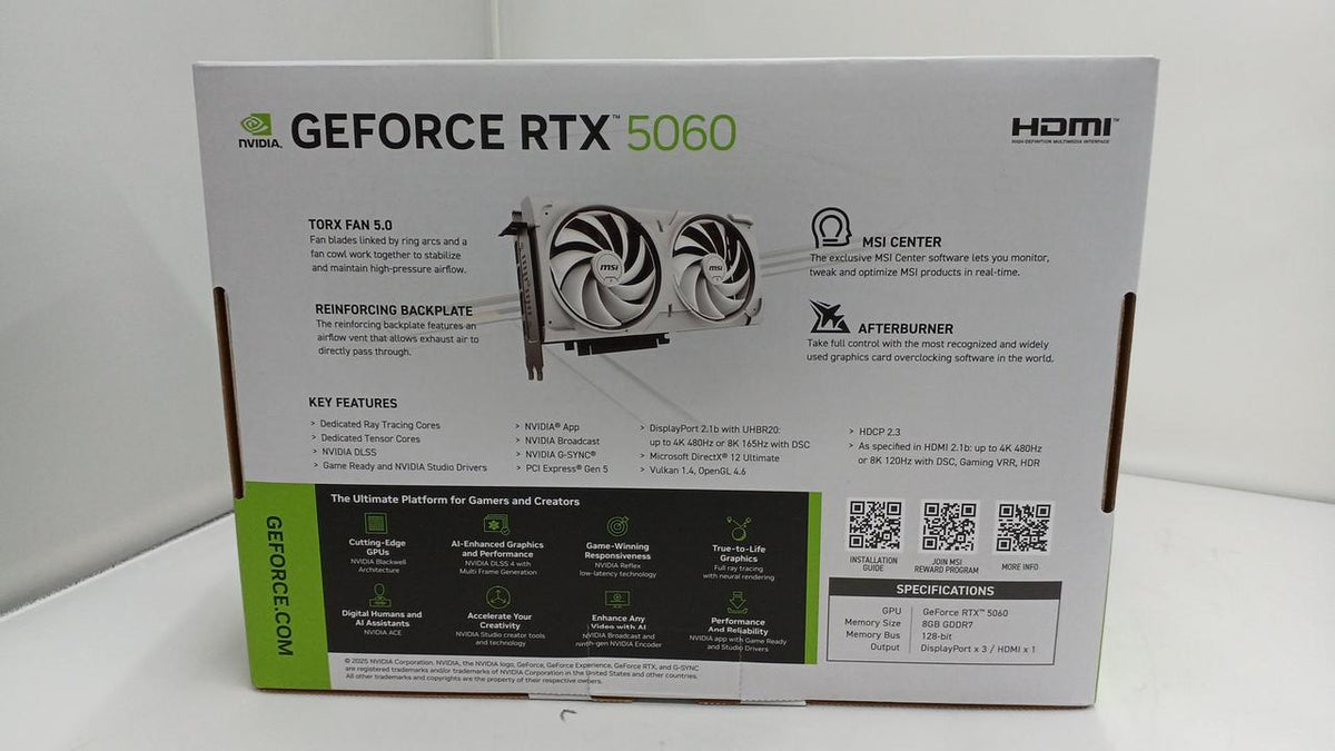 MSI Graphics Board: GeForce RTX5060 8G VENTUS 2X O