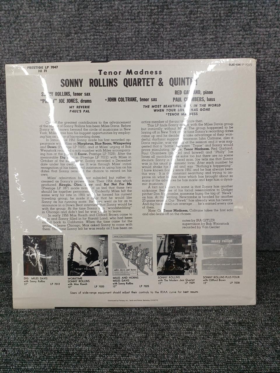 ORIGINAL JAZZ CLASSICS SONNY ROLLINS QUARTET - TENOR OJC-124(P-7047)