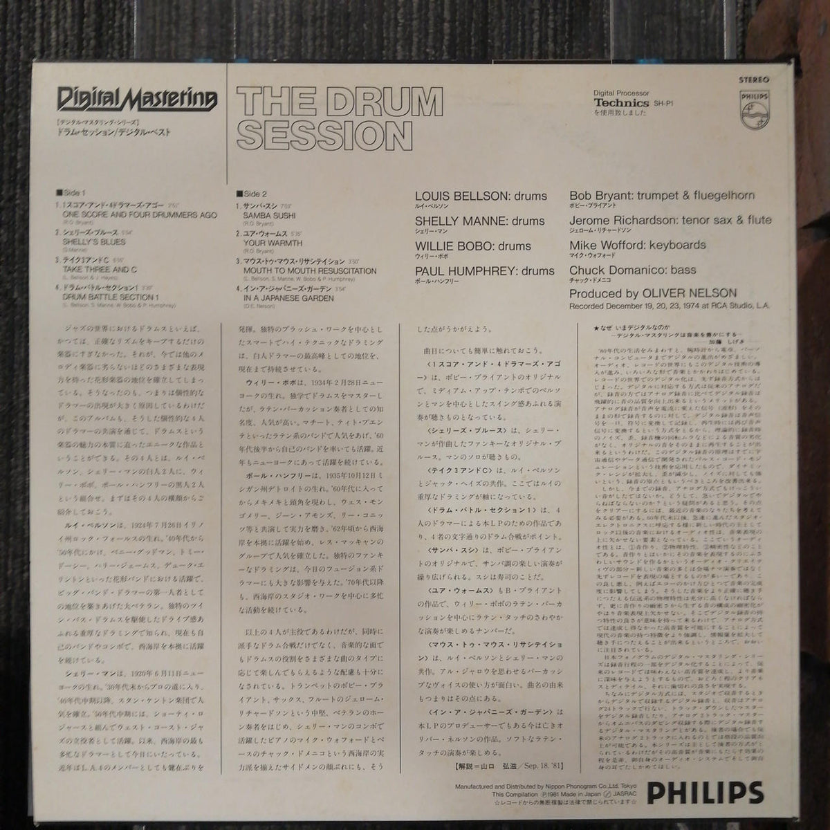 PHILIPS THE DRUM SESSION/LOUIS BELLSON 28PP-55