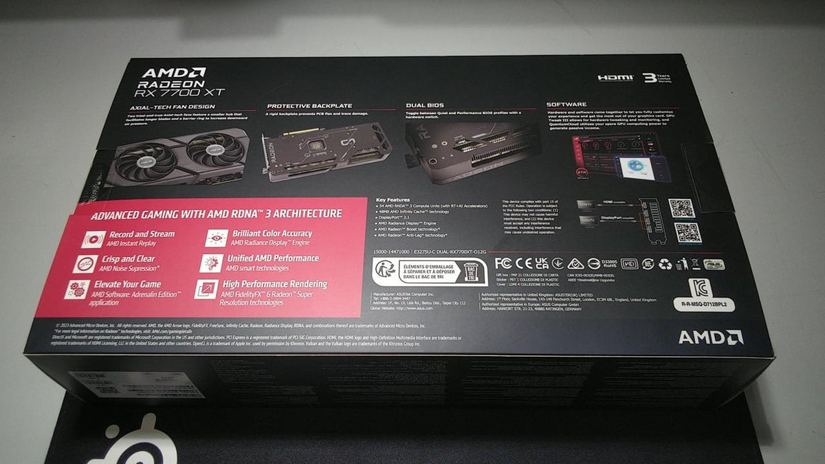 ASUS Graphics Card: DUAL-RX7700XT-O12G