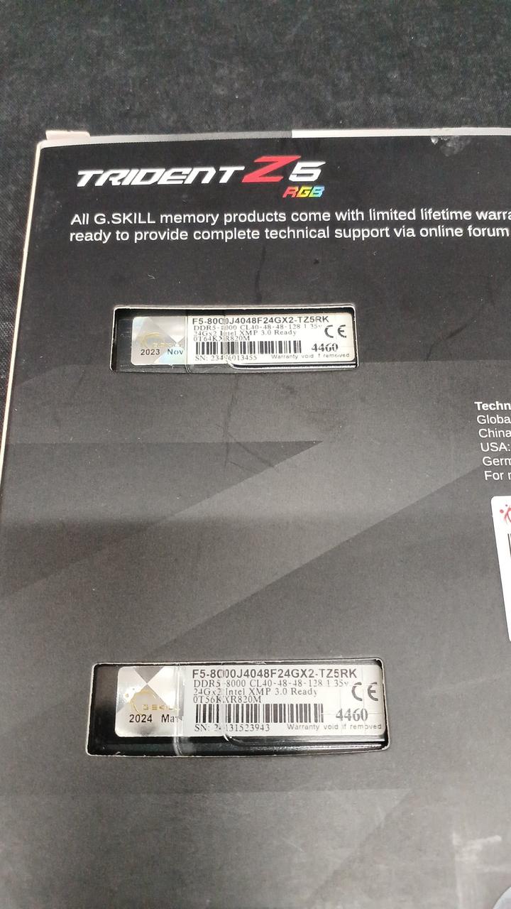 G.SKILL Memory: F5-8000J4048F24GX2