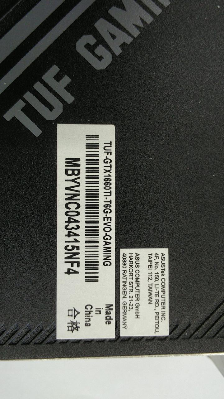 ASUS Graphics Board: TUG-GTX1660TI