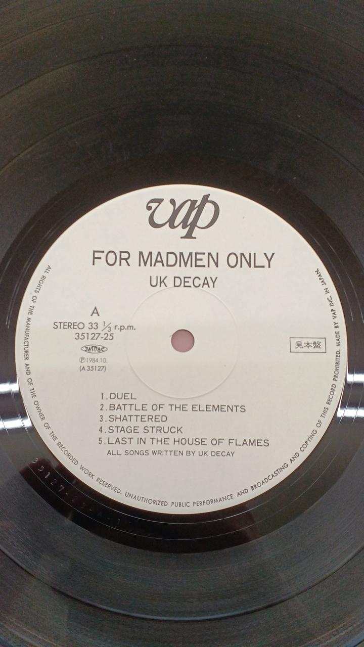 VAP Western Music UK DECAY/FOR MADMEN ONLY