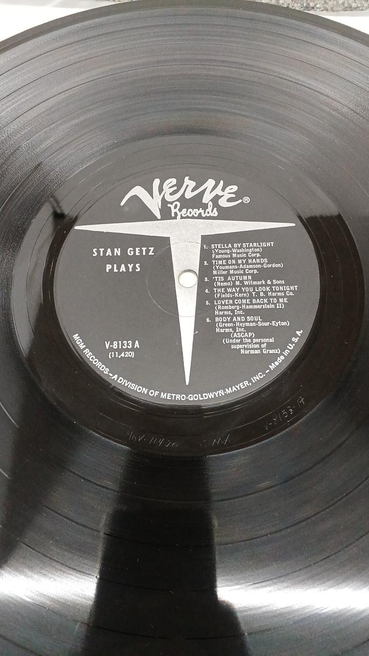 VERVE STAN GETZ PLAYS MGV-11420(V-8133)